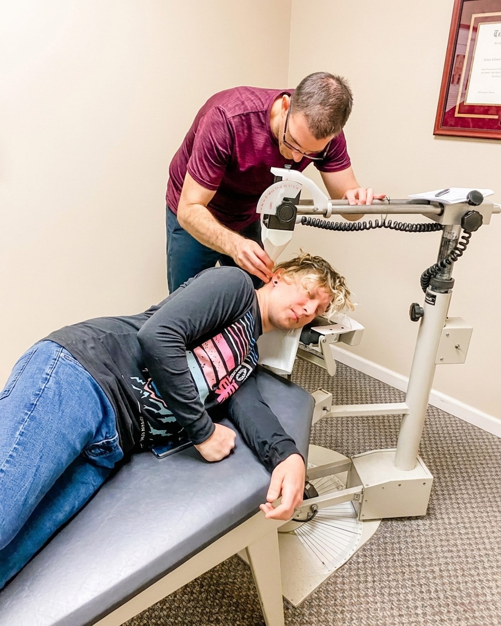 Gentle pediatric chiropractic adjustment at Adopt Chiropractic